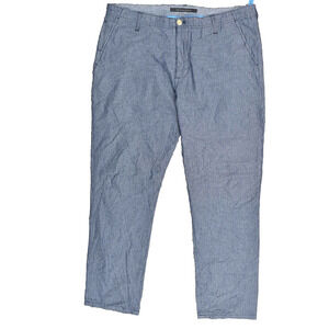 Sean John Men's Size 38x32 Chino Blue Cotton Light Pocket Blue Striped